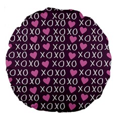 Xo Valentines Day Pattern Large 18  Premium Round Cushions by Valentinaart