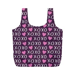 Xo Valentines Day Pattern Full Print Recycle Bag (m) by Valentinaart