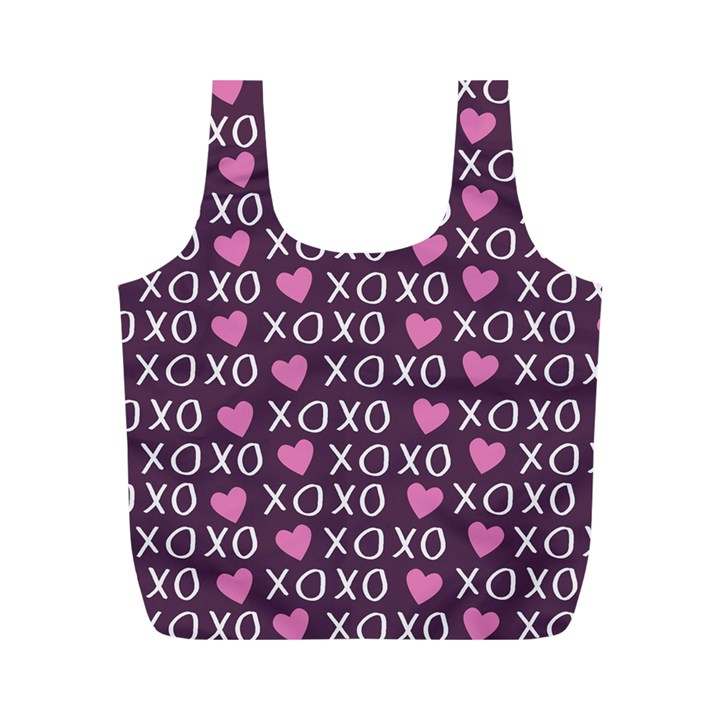 XO Valentines day pattern Full Print Recycle Bag (M)