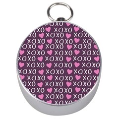 Xo Valentines Day Pattern Silver Compasses by Valentinaart