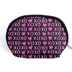 Xo Valentines Day Pattern Accessory Pouch (medium) by Valentinaart