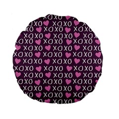 Xo Valentines Day Pattern Standard 15  Premium Flano Round Cushions by Valentinaart