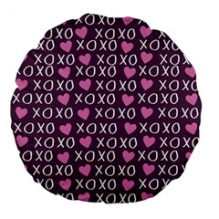 Xo Valentines Day Pattern Large 18  Premium Flano Round Cushions by Valentinaart