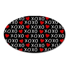 XO Valentines day pattern Oval Magnet