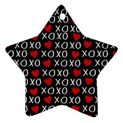 Xo Valentines Day Pattern Star Ornament (two Sides) by Valentinaart