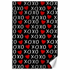 Xo Valentines Day Pattern Canvas 24  X 36  by Valentinaart