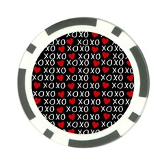 XO Valentines day pattern Poker Chip Card Guard (10 pack)