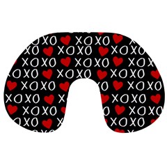 Xo Valentines Day Pattern Travel Neck Pillows by Valentinaart