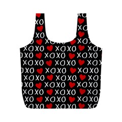 Xo Valentines Day Pattern Full Print Recycle Bag (m) by Valentinaart