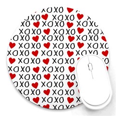 Xo Valentines Day Pattern Round Mousepads by Valentinaart