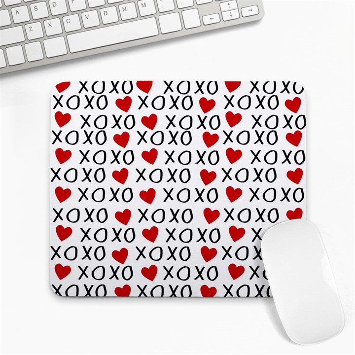 XO Valentines day pattern Large Mousepads