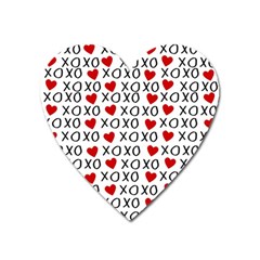 Xo Valentines Day Pattern Heart Magnet by Valentinaart