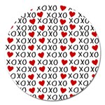 XO Valentines day pattern Magnet 5  (Round) Front