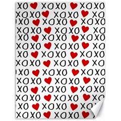 Xo Valentines Day Pattern Canvas 18  X 24  by Valentinaart