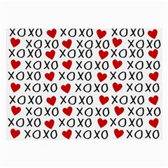 Xo Valentines Day Pattern Large Glasses Cloth (2-side) by Valentinaart