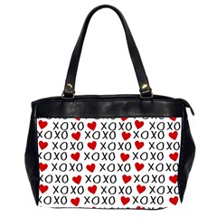 Xo Valentines Day Pattern Oversize Office Handbag (2 Sides) by Valentinaart