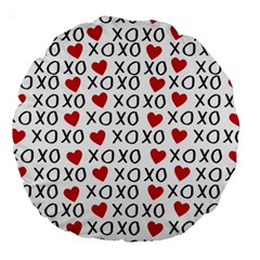 Xo Valentines Day Pattern Large 18  Premium Round Cushions by Valentinaart