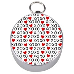 Xo Valentines Day Pattern Silver Compasses by Valentinaart