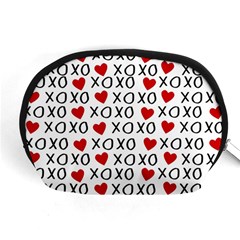 Xo Valentines Day Pattern Accessory Pouch (medium) by Valentinaart