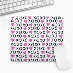 Xo Valentines Day Pattern Large Mousepads by Valentinaart