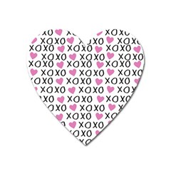 Xo Valentines Day Pattern Heart Magnet by Valentinaart