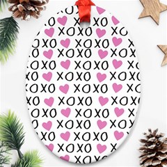 Xo Valentines Day Pattern Oval Ornament (two Sides) by Valentinaart