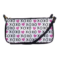 Xo Valentines Day Pattern Shoulder Clutch Bag by Valentinaart