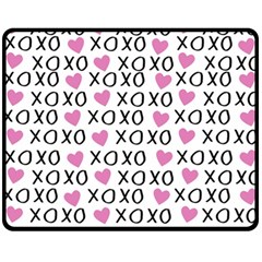 Xo Valentines Day Pattern Fleece Blanket (medium)  by Valentinaart