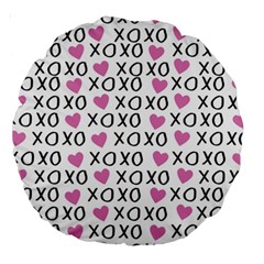 Xo Valentines Day Pattern Large 18  Premium Round Cushions by Valentinaart