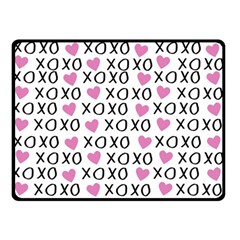 Xo Valentines Day Pattern Double Sided Fleece Blanket (small)  by Valentinaart