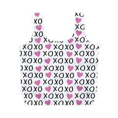 Xo Valentines Day Pattern Full Print Recycle Bag (m) by Valentinaart