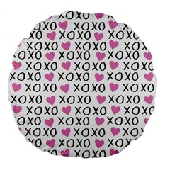 Xo Valentines Day Pattern Large 18  Premium Flano Round Cushions by Valentinaart