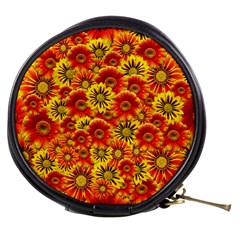 Brilliant Orange And Yellow Daisies Mini Makeup Bag by retrotoomoderndesigns