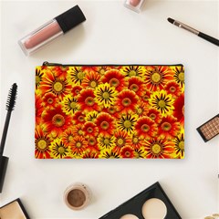 Brilliant Orange And Yellow Daisies Cosmetic Bag (medium)