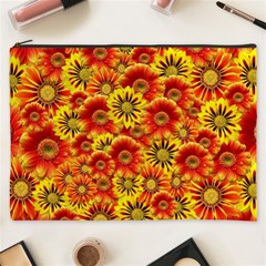 Brilliant Orange And Yellow Daisies Cosmetic Bag (xxxl) by retrotoomoderndesigns