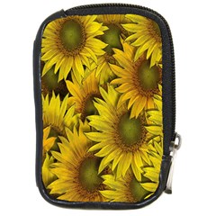 Surreal Sunflowers Compact Camera Leather Case by retrotoomoderndesigns