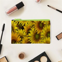 Surreal Sunflowers Cosmetic Bag (xs) by retrotoomoderndesigns