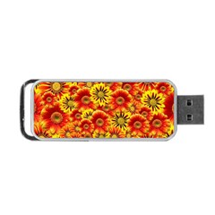 Brilliant Orange And Yellow Daisies Portable Usb Flash (two Sides) by retrotoomoderndesigns