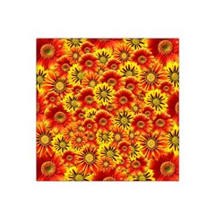 Brilliant Orange And Yellow Daisies Satin Bandana Scarf by retrotoomoderndesigns