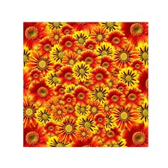 Brilliant Orange And Yellow Daisies Small Satin Scarf (square) by retrotoomoderndesigns