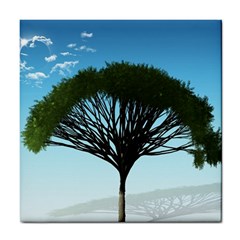 Tree And Blue Sky Tile Coasters by LoolyElzayat