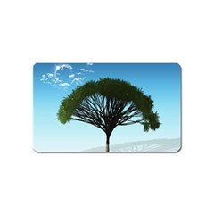 Tree And Blue Sky Magnet (name Card) by LoolyElzayat