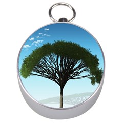 Tree And Blue Sky Silver Compasses by LoolyElzayat