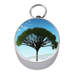 Tree And Blue Sky Mini Silver Compasses by LoolyElzayat