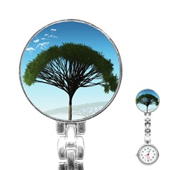 Tree And Blue Sky Stainless Steel Nurses Watch by LoolyElzayat