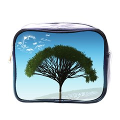 Tree And Blue Sky Mini Toiletries Bag (one Side) by LoolyElzayat