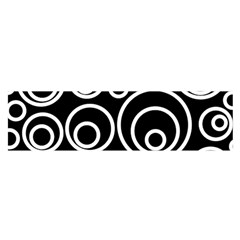 Abstract White On Black Circles Design Satin Scarf (oblong) by LoolyElzayat