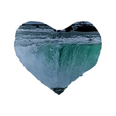 Niagara Falls Standard 16  Premium Flano Heart Shape Cushions by Riverwoman