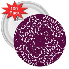 Magenta And White Abstract Print Pattern 3  Buttons (100 pack) 