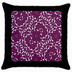 Magenta And White Abstract Print Pattern Throw Pillow Case (Black)